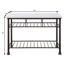Freyja - Kitchen Island - White Cultured Marble Top & Gray