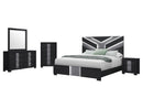 Optimus - 5 Piece King Bedroom Set - Black
