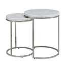 Zaidee - Nesting Table Set - Marble Top & Nickel