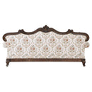 Nayla - Sofa With 4 Pillows - Pattern Fabric & Cherry