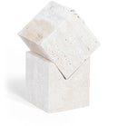 Quad - Travertine Decorative Cube - Natural