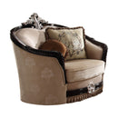 Ernestine - Chair With 2 Pillows - Tan Fabric & Black