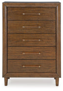 Lyncott - Five Drawer Chest - Brown
