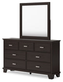 Covetown - Dresser And Mirror - Dark Brown