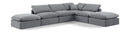 Indulge - Velvet 6 Piece Modular Armless Sectional