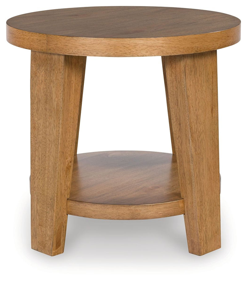 Kristiland - Round End Table - Light Brown