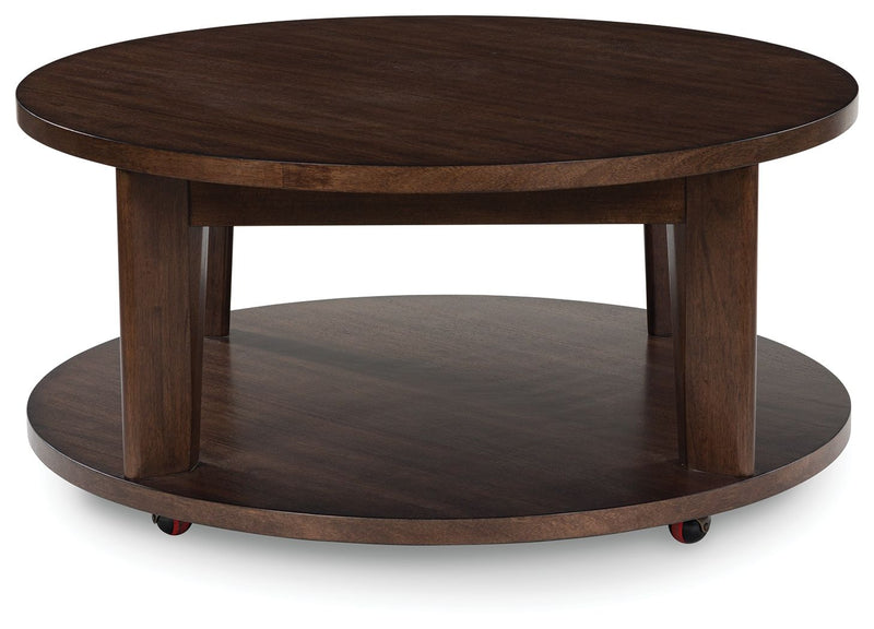Korestone 2 - Round Cocktail Table - Dark Brown