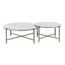 Zaidee - Nesting Table Set - Natural Marble Top & Nickel