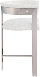 Romeo - Boucle Counter Stool With Silver Base (Set of 2)