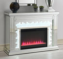 Gilmore - Mirrored Freestanding Electric Fireplace - Silver