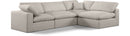 Comfy - 4 Piece Linen Fabric Modular Armless Sectional