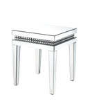 Lotus - 20" End Table - Mirrored & Faux Ice Cube Crystals