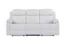 U6026 - Reclining Sofa With LED - White