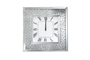 Nysa - Square Wall Clock - Mirrored & Faux Crystals