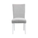 Elizaveta - Side Chair (Set of 2) - Gray Velvet &White High Gloss