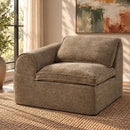 Almano - Modular Left Facing Arm Chair - Light Brown Chenille