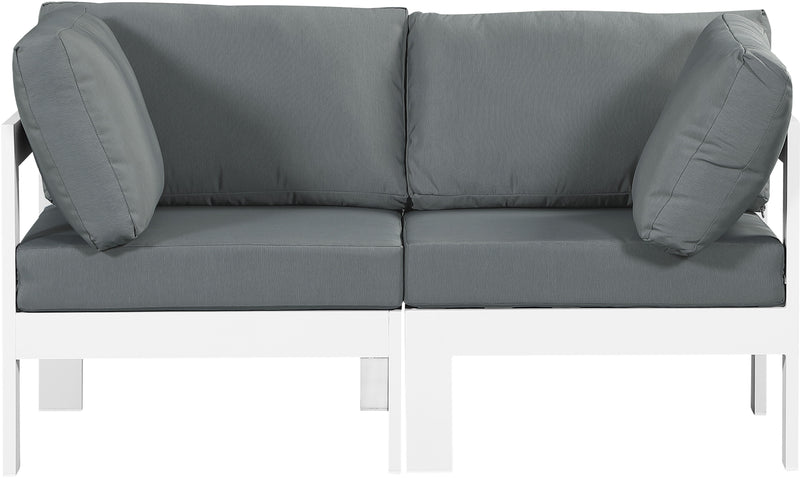 Nizuc - Outdoor Patio Modular Sofa - Grey - Fabric - Metal