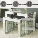 Nysa - 16" Accent Table - Mirrored & Faux Crystals Inlay