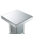 Nysa - 20" End Table - Mirrored & Faux Crystals
