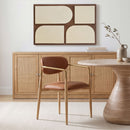 Ronda - Vegan Leather Upholstered Dining Arm Chair - Natural Legs