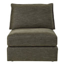 Leighton - Modular Armless Chair With 1 Pillow - Green Chenille