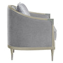 Fernando - Chair With Pillow - Gray Chenille & Champagne