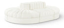 Rummi - Oval Velvet Performance Fabric Upholstered 6 Piece Modular Sectional