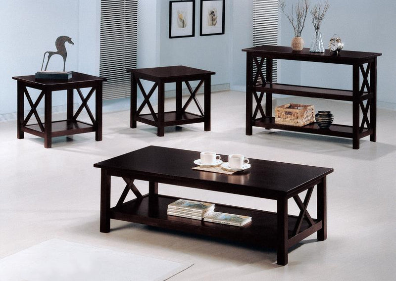 Rachelle - Sofa Table With 2-Shelf - Deep Merlot