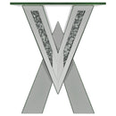 Taffeta - Glass Top Mirrored Acrylic Table