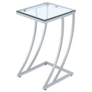 Cayden - Rectangular Glass Top Sofa Side Table - Chrome