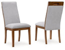 Lyncott - Dining Upholstered Side Chair (Set of 2) - Beige / Brown