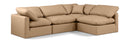 Indulge - Faux Leather 4 Piece Modular Sectional - Tan
