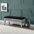 Noralie - 19" Bench With Storage - Mirrored & Faux Diamonds