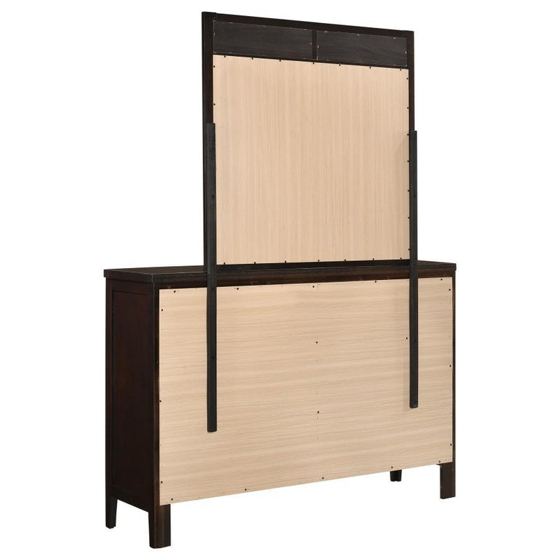 Carlton - 6-Drawer Dresser With Mirror - Cappuccino