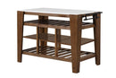 Alaroa - Kitchen Island - Marble Top & Rustic Brown