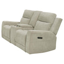 Kennett - Chenille Upholstered Power Reclining Loveseat - Ivory