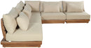 Mirella - 5 Piece Water Resistant Fabric Upholstered Outdoor Patio Modular Sectional