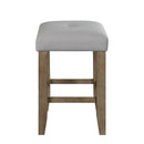 Charnell - Counter Height Stool (Set of 2) - Gray Synthetic Leather & Oak