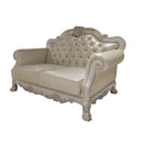 Dresden - Loveseat With 3 Pillows - Synthetic Leather & Bone White