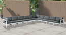 Nizuc - Outdoor Patio 10 Piece Modular Sectional With White Frame
