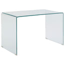 Ripley - Tempered Bent Glass Writing Desk Clear - Clear Glass