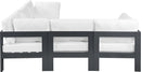 Nizuc - Outdoor Patio 5 Piece Modular Sectional With Gray Frame