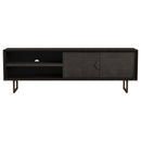 Marsden - 2 Door Mango Wood TV Stand - Charcoal Black