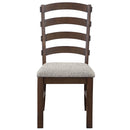 Pascaline - Side Chair (Set of 2) - Gray Fabric, Rustic Brown & Oak