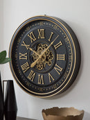 Dairton - Wall Clock - Black / Gold Finish