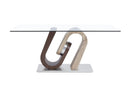 D4126 - 5 Piece Dining Room Set (Dining Table And 4 Dining Chairs) - Dark Brown / Oak / Silver