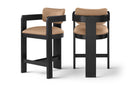 Sacha - Vegan Leather Upholstered Counter Stool With Black Base