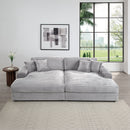 Hilde - Sectional Sofa With 4 Pillows - Light Gray Corduroy