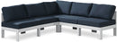 Nizuc - Outdoor Patio 5 Piece Modular Sectional With White Frame