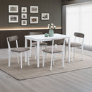 Fidelity - 5 Piece Dining Set - White & Gray